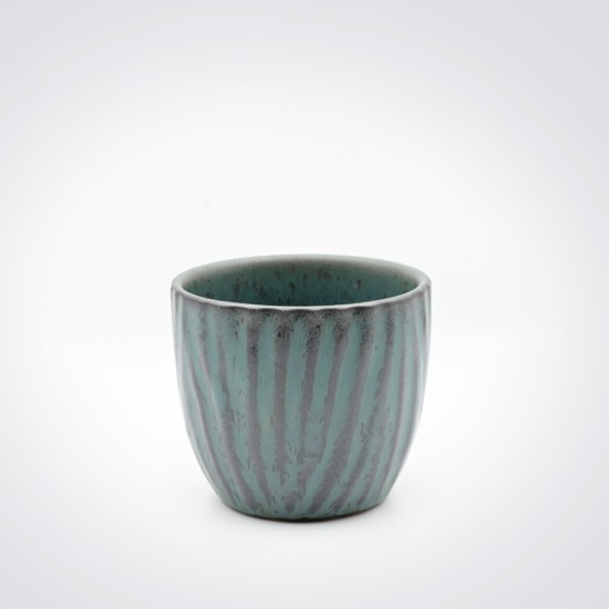 OTTA - Ceramic Cup - Raised Striped - Turquiose - 220 ml